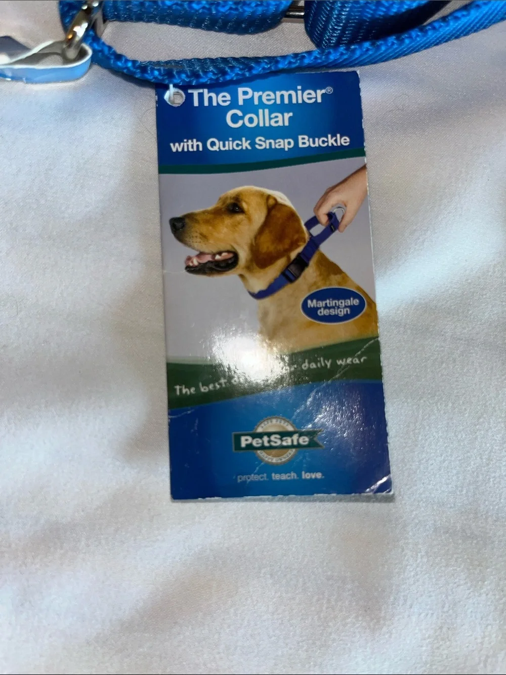 PetSafe Blue Premier Adjustable Dog Collar with Quick Snap Buckle and Boots S